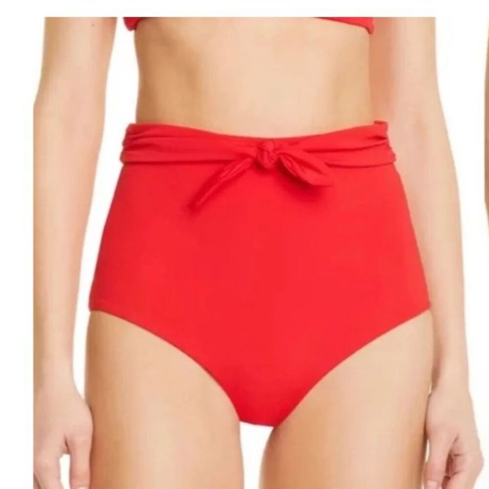 Mara Hoffman Women's NWOT Jay Red High Waist Tie-Front Swim Bottoms Size 2X